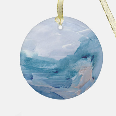 Round Glass Christmas Ornament - Lagoon