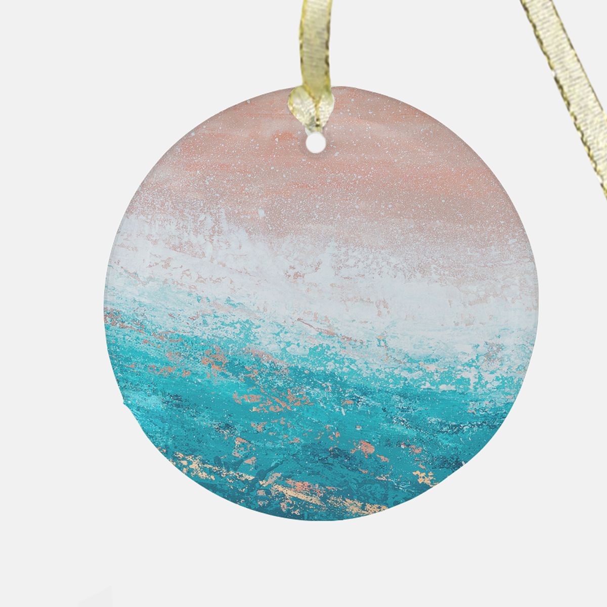 Round Glass Christmas Ornament - Heat Wave