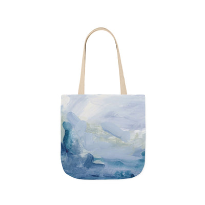 Canvas Tote Bag – Abstract Ocean Art Beach Tote, Blue Watercolor