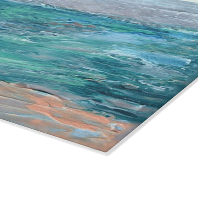 Glass Cutting Board — Serene Seascape Ocean Art Cutting Board