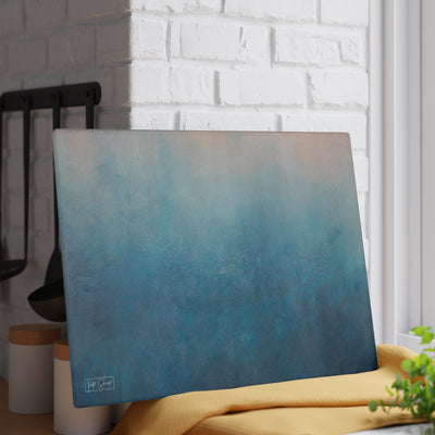 Glass Cutting Board - Teal and Pink Ocean Gradient