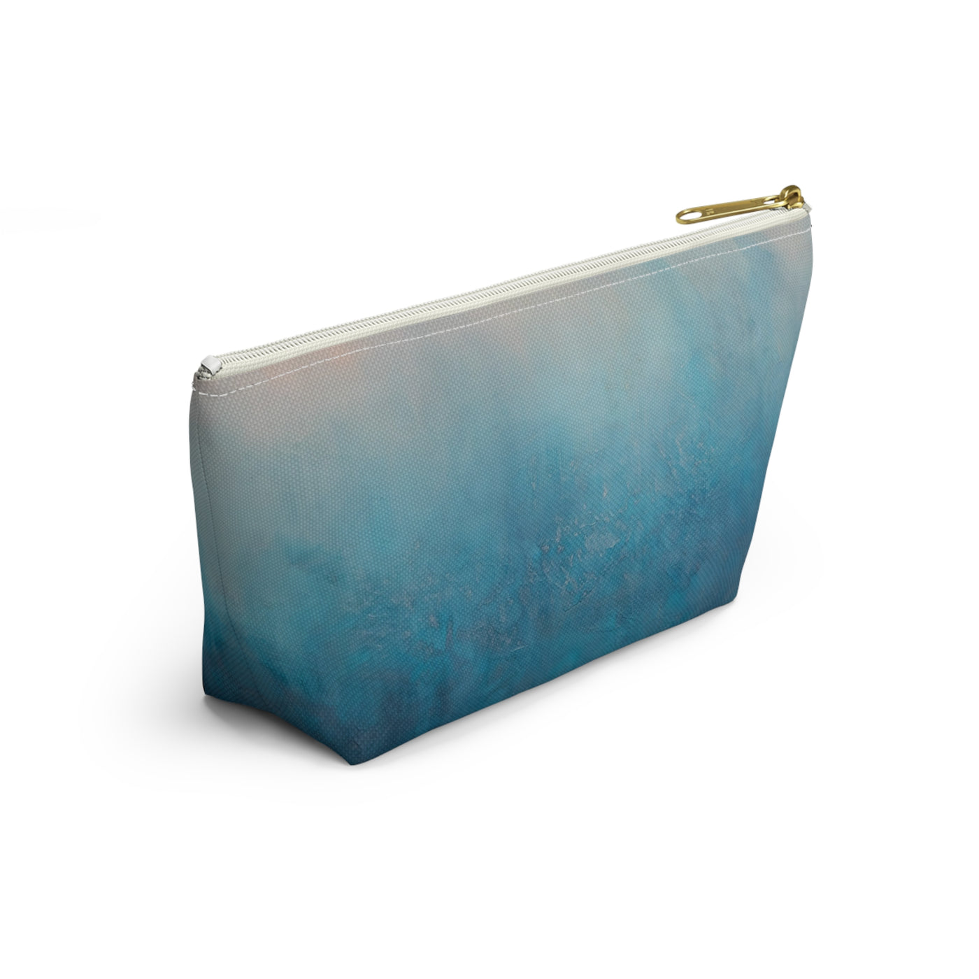 Small Travel Pouch - Morning Walk - Teal Ocean Ombre Accessory Pouch