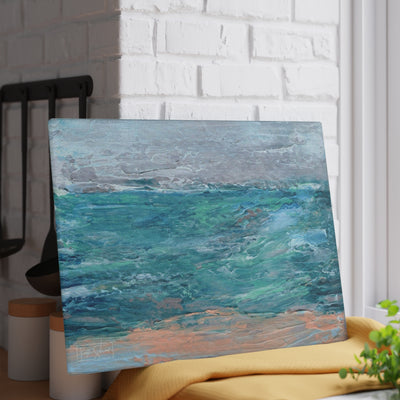 Glass Cutting Board — Serene Seascape Ocean Art Cutting Board