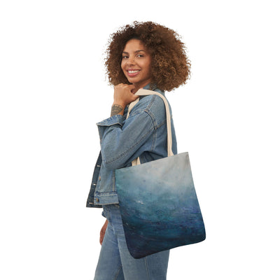 Canvas Tote - Blue Abstract Art Tote Bag - Glittering Ocean Waves