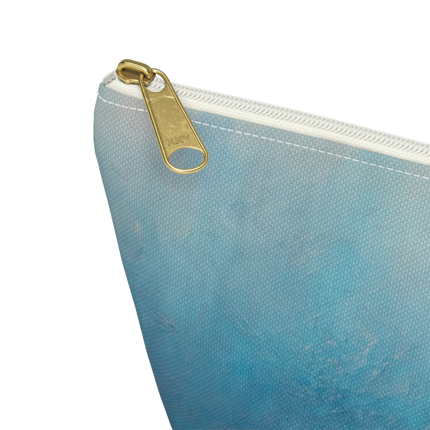 Small Travel Pouch - Morning Walk - Teal Ocean Ombre Accessory Pouch