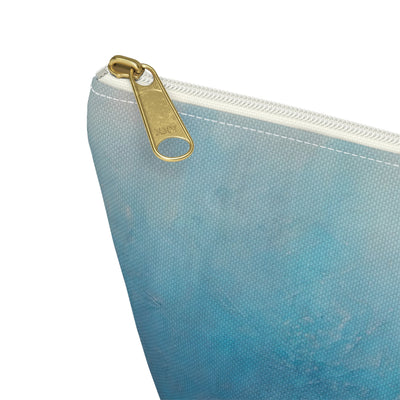 Small Travel Pouch - Morning Walk - Teal Ocean Ombre Accessory Pouch