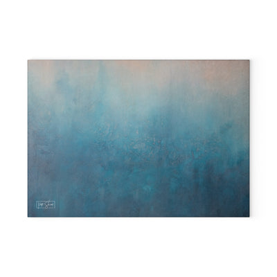Glass Cutting Board - Teal and Pink Ocean Gradient