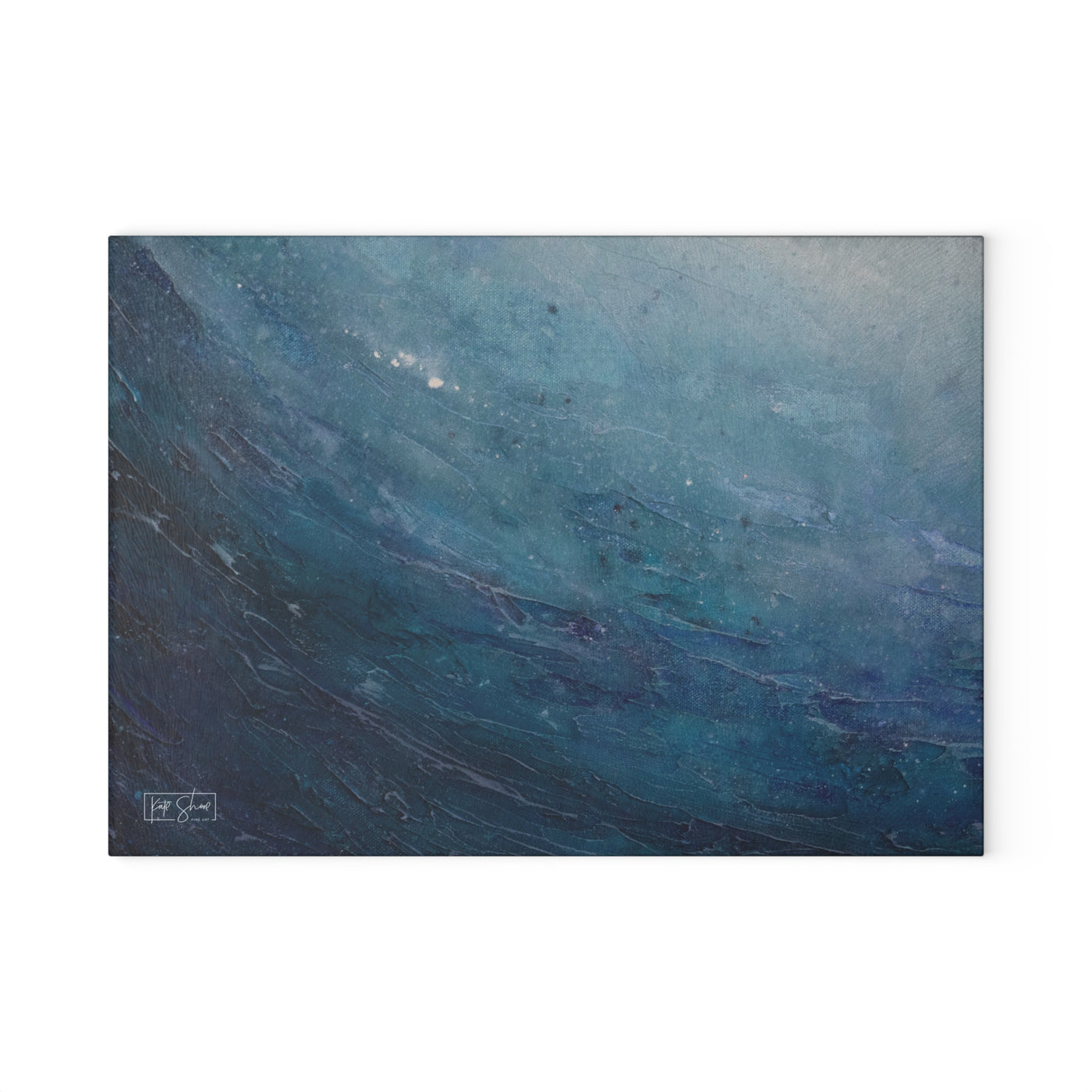 Glass Cutting Board - Blue Ocean Waves
