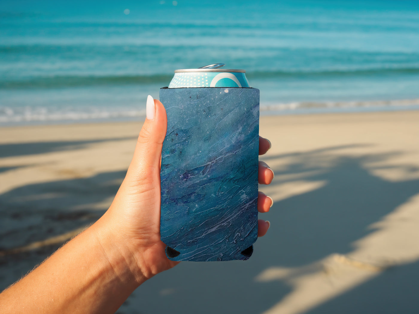 Ocean Wave Koozie  - Blue Can Cooler