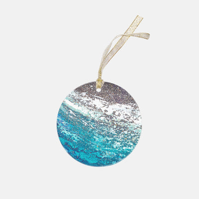 Round Glass Christmas Ornament - Bioluminescent