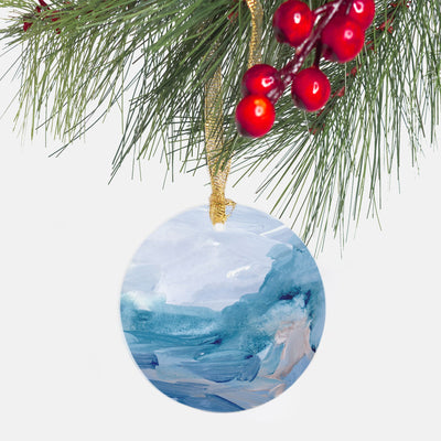 Round Glass Christmas Ornament - Lagoon