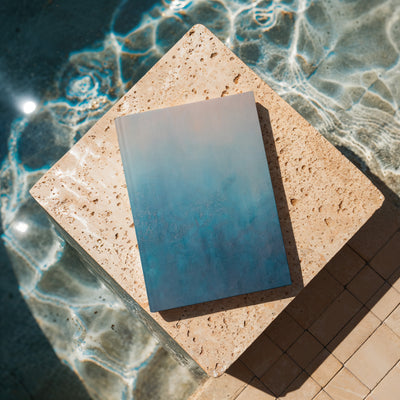 Hardcover Journal - Teal and Pink Coastal Notebook