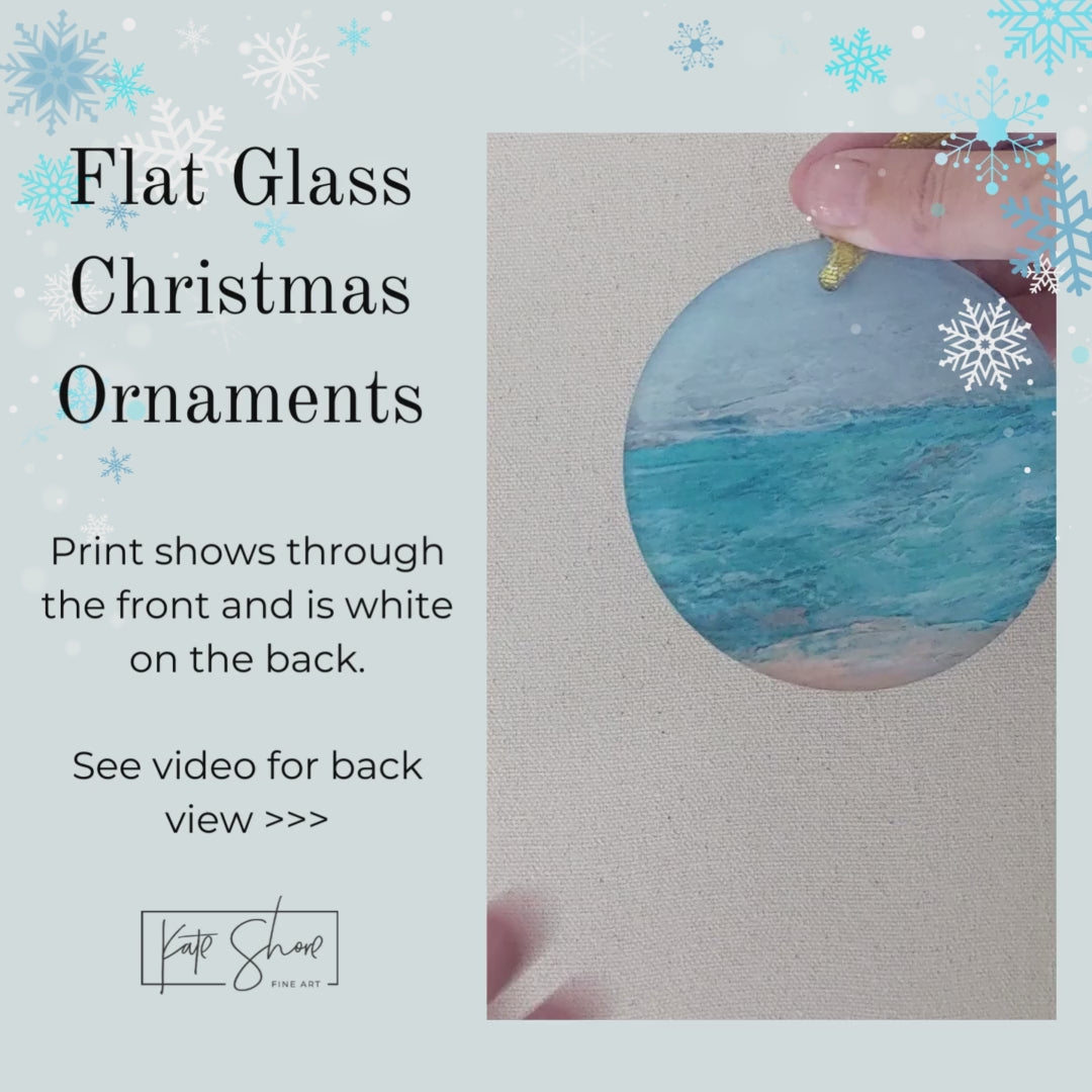 Round Glass Christmas Ornament - Wave