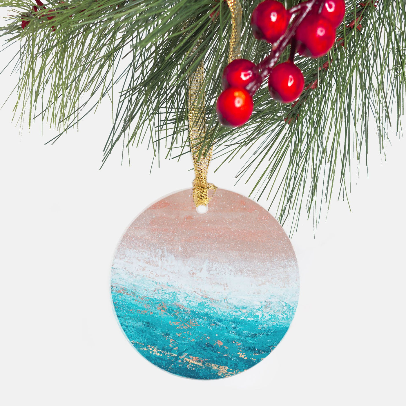 Round Glass Christmas Ornament - Heat Wave