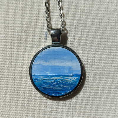 Hand Painted Necklace | "Clear Skies"