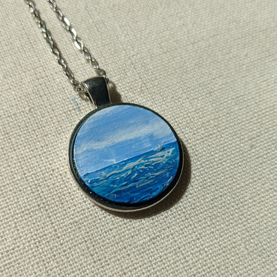 Hand Painted Necklace | "Clear Skies"