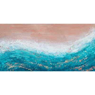 Abstract Coastal Wall Art | "Heat Wave" | 12" x 24" Original Acrylic Painting