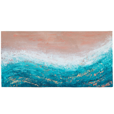 Abstract Coastal Wall Art | "Heat Wave" | 12" x 24" Original Acrylic Painting