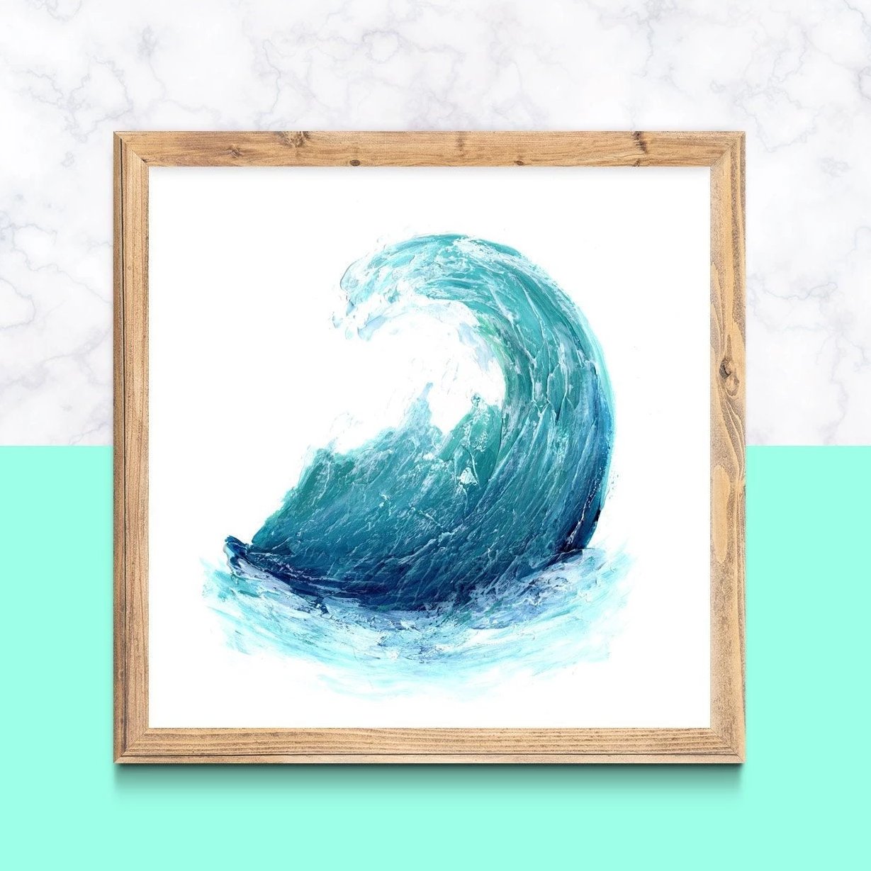 Blue ocean wave art print